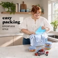 thumbnail image 4 of Fit + Fresh Remi Neoprene Material Women's Lunch Bag with Containers & Ice Pack, Light Blue Vintage Floral Print, 4 of 10