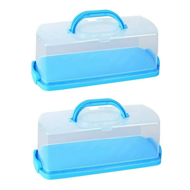 2X Portable Bread Box with Handle Loaf Cake Container Plastic