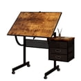 thumbnail image 7 of 1500 Pieces Jigsaw Puzzle Table with 4 Trays and 2 Drawers, Adjustable Angle Puzzle Board with Wooden Cover and Wheels, Storage Puzzle Table for Adults, Black, 7 of 7