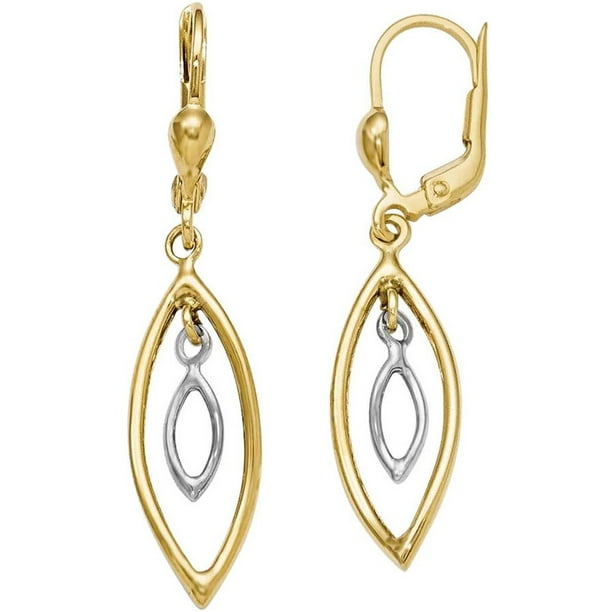 Primal Gold Primal Gold 10 Karat Twotone Polished Dangle Leverback