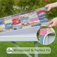 thumbnail image 6 of Patchwork Pioneer Flower Square Fitted Tablecloth with Elastic Edge,Square Table Cover,Washable Elastic Table Cover for Home Kitchen Party Decor 36"x36", 6 of 6