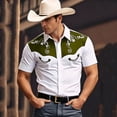 thumbnail image 2 of CONZONE Mens Buttons Down Shirts Short Sleeve Shirts for Men Trendy Western Cowboy Embroidery Collared Soft Lightweight Summer Tops, 2 of 4
