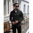 thumbnail image 6 of COOFANDY Men's Quarter Zip Pullover Sweater, Soft Knit Mock Neck Long Sleeve Casual Thermal Pullover, Lightweight Warm Half Zip Sweatshirt for Fall Winter Golf Hiking, 6 of 9
