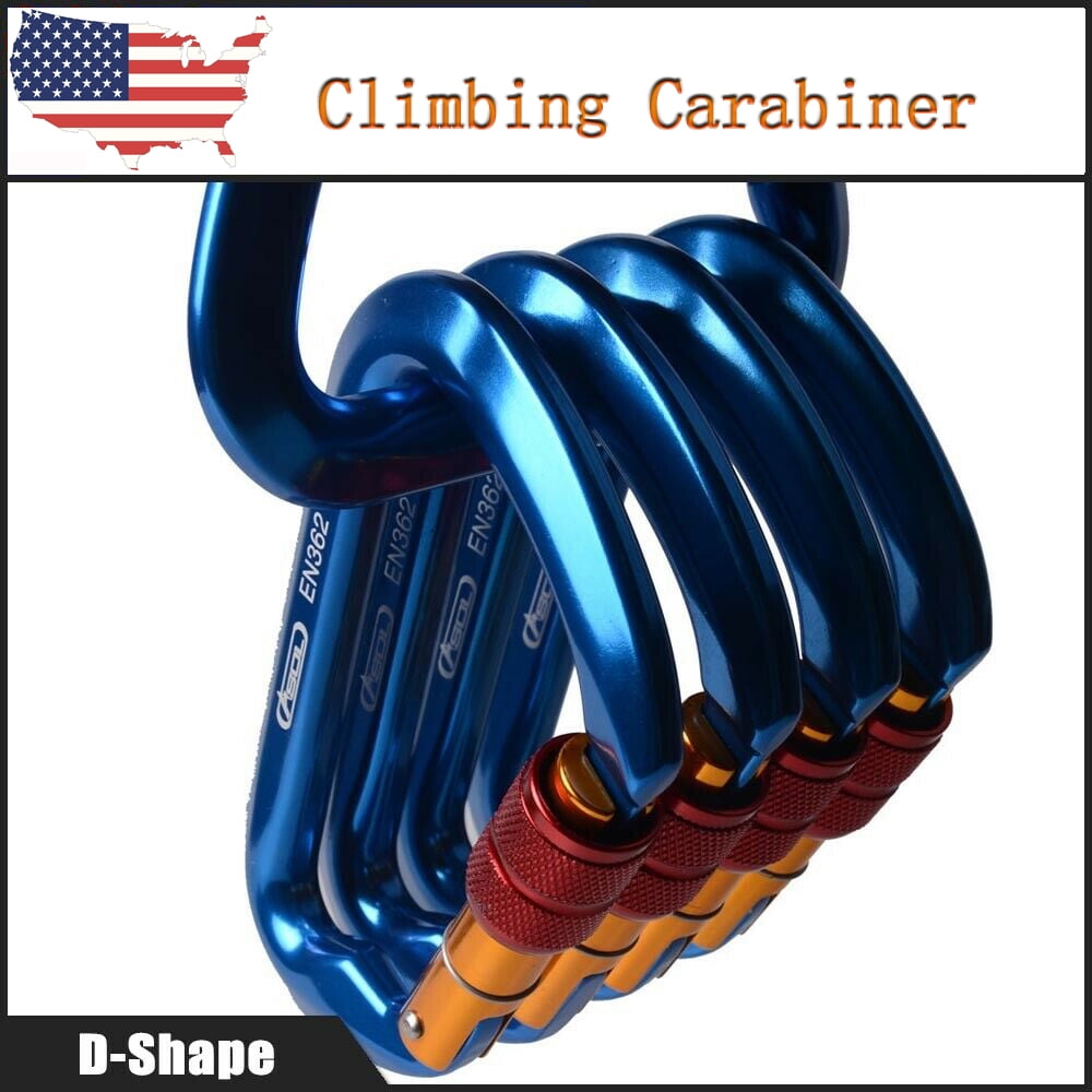 [5 Packs] Climbing Carabiner Screw Locking Screwgate Rescue IClover