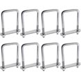 thumbnail image 1 of 8pcs Multipurpose Square U-bolts With Plate And Nut Holders Trailer Roof Bolts 20x60x120mm M10 Thread Silver, 1 of 5