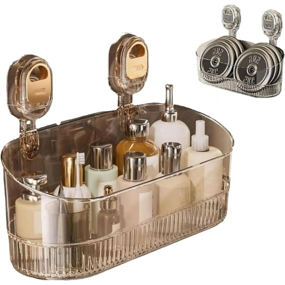 No Drill Bathroom Suction Storage Box, Suctions Cup Storages, Bathroom Suction Storage Box Shelf Rack, For Bathrooms