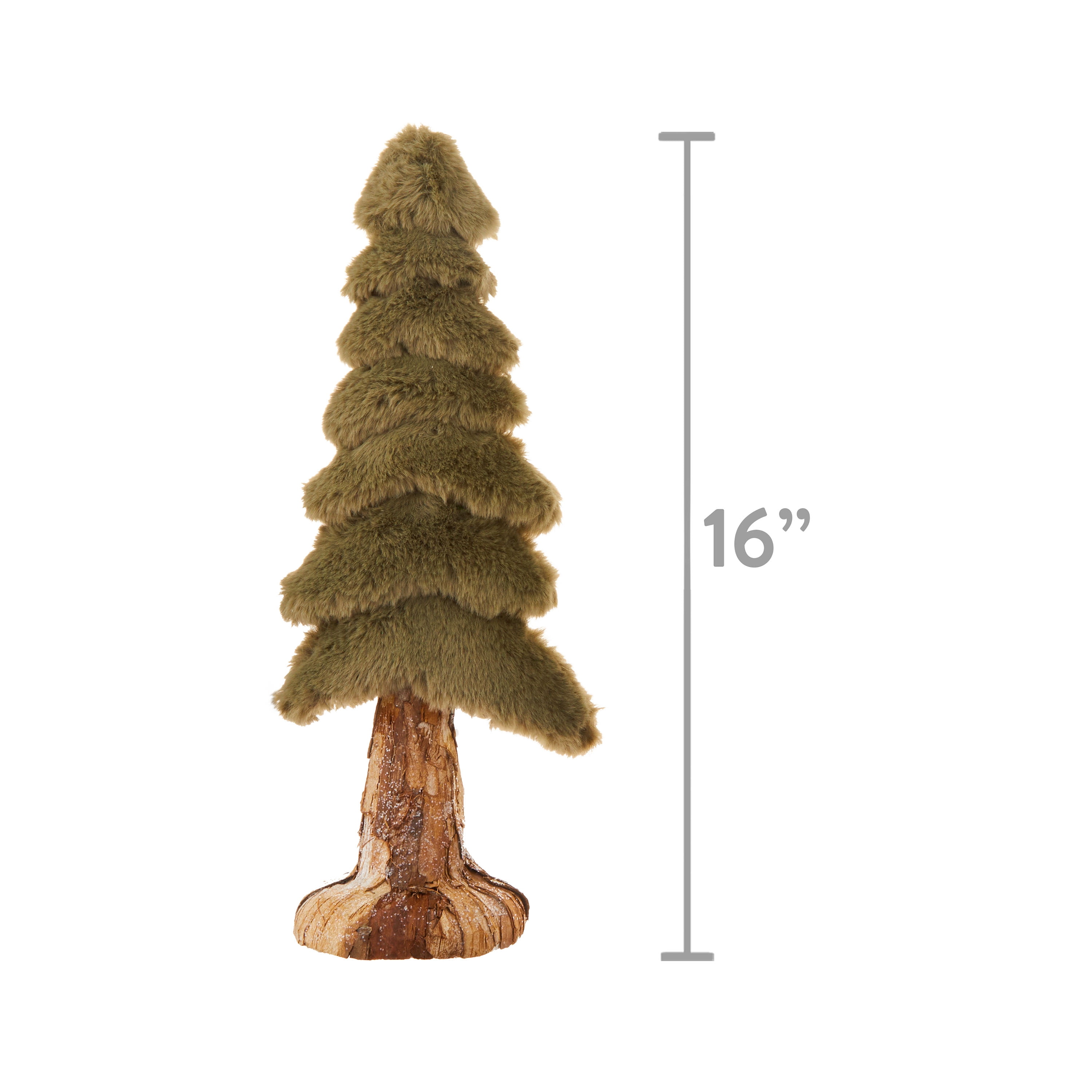 Green Fuzzy Tree Tabletop Decorations, Set of 2, by Holiday Time