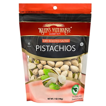 Salted California Pistachios - Kleins Naturals Dry Roasted Salted Pistachios, 7-Ounce