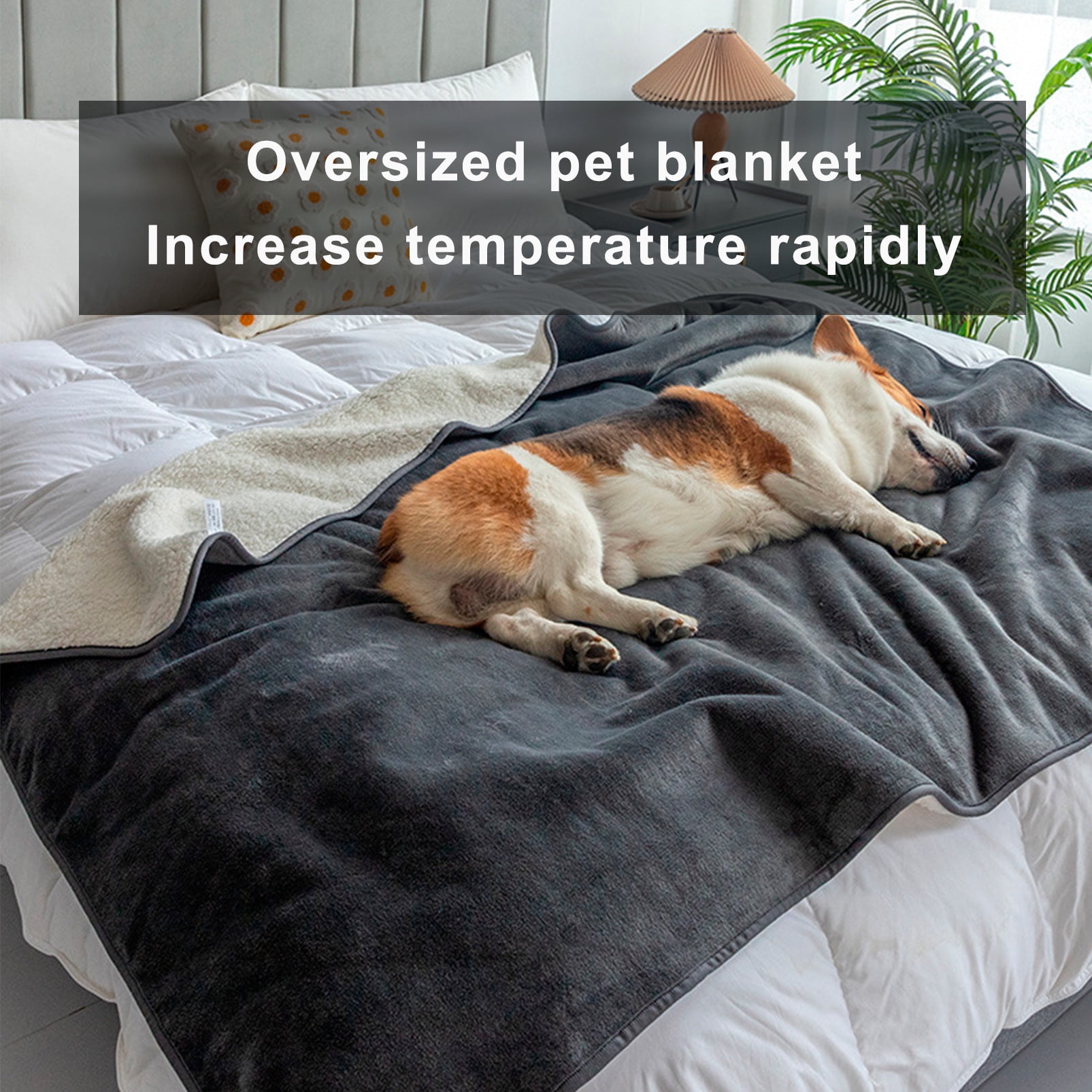 100% Dog Bed Cover Waterproof Pet Blanket Sofa Couch Furniture Protector Car Bed from Spills Stains for Dog and Cat Blankets (Size-L: 150cm-L x 127cm-W)
