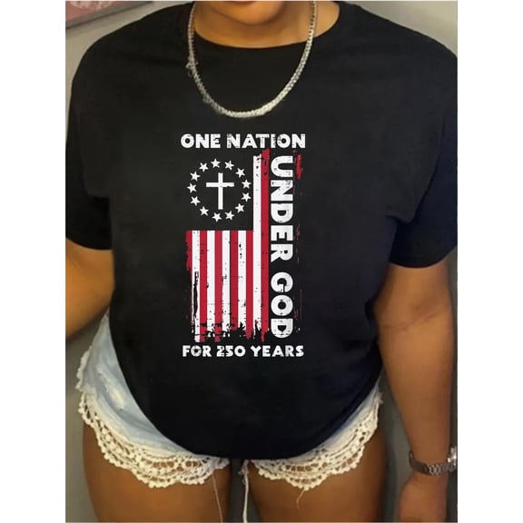250 Year USA American Flag 250th Anniversary Christian God T-Shirt