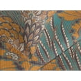 thumbnail image 4 of Ambesonne Floral Quilted Bedspread Set 3 Pcs, Flowers and Peacock, Queen Size, Petrol Blue Pale Coffee, 4 of 5