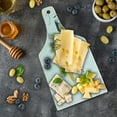 thumbnail image 5 of Yellow Submarine Cutting Board, Submarine Fish and a Treasure Chest on the Sea Bottom Print, Tempered Glass Cutting and Serving Board, Wine Bottle Shape, White and Earth Yellow, by Ambesonne, 5 of 5