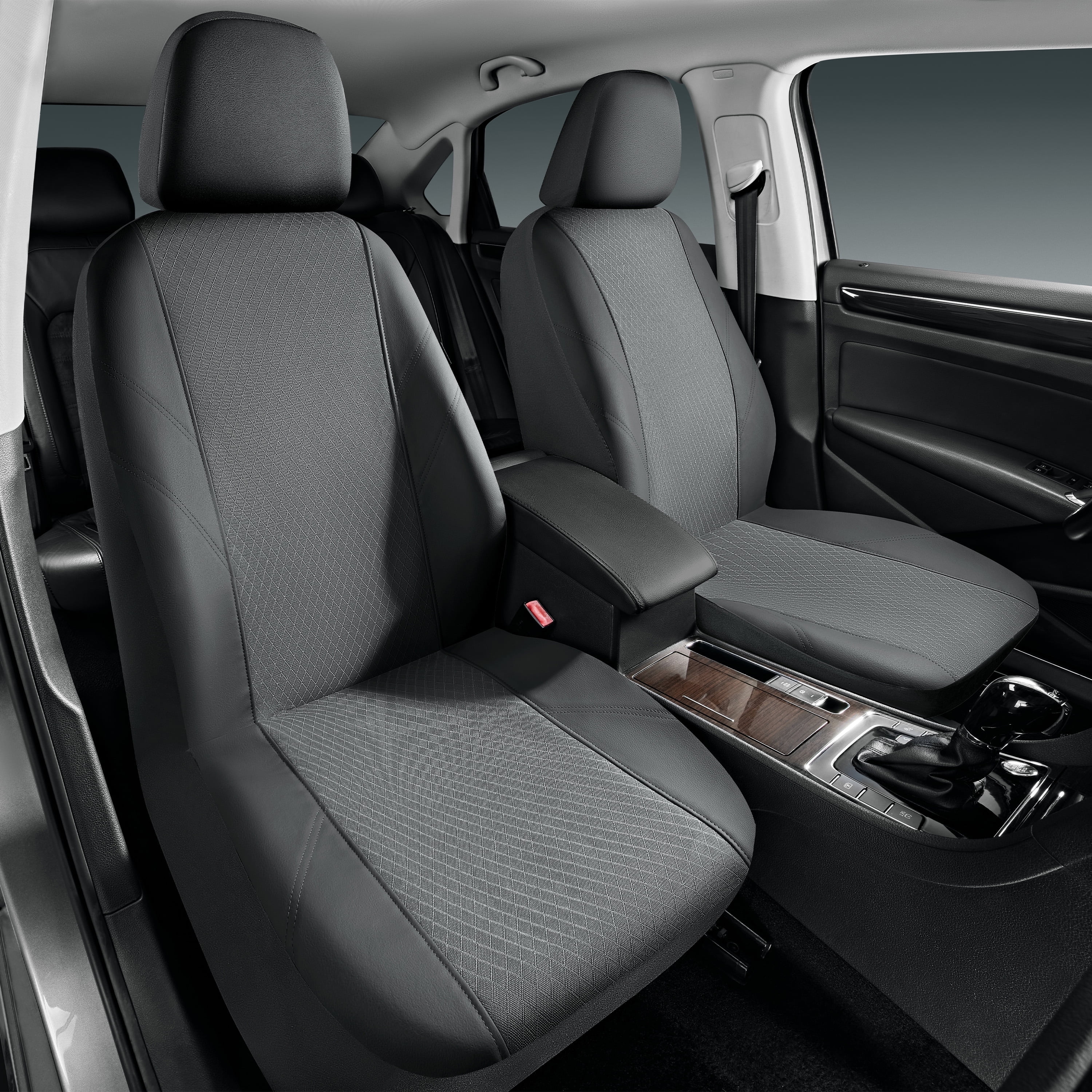 Road Comforts Leather Mesh Car Seat Cover, Airbag Compatible, Universal Fit for Most Cars - Grey