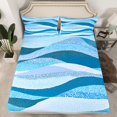 thumbnail image 2 of Castle Fairy Gradient Blue Stripes Twin Sheet Sets,Abstract Geometric Lines Bedding, 2 of 7