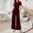 thumbnail image 1 of WILLBEST Vêtements d'Automne pour Femmes Tendance 2024 Combinaison Ample Sans Manches Unie pour Femmes Combinaison Habillée Côtelée avec Camisole d'Été Combishort pour Femmes Extérieur, 1 of 5