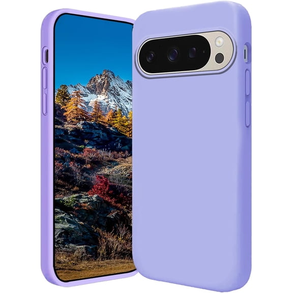 Compatible with Google Pixel 9 Pro XL Case Silicone Liquid Purple, Soft Smooth Touch for Google Pixel 9 Pro XL Phone Case Silicone Shockproof Thin Cover (Purple)