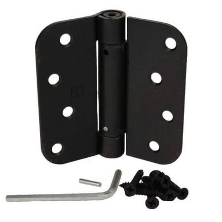 4 Inch Spring Hinge - (Pack of 2) Oil-rubbed Bronze 4 X 4 with 5/8 Radius Spring Door Hinges