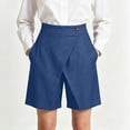 thumbnail image 3 of Bosfbaoi Women's Denim Skort Wrap Design Shorts Summer Button Waistband Streetwear Shorts, 3 of 8