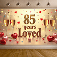 thumbnail image 6 of LUUFILx 85 Years Loved Banner Celebration Backdrop Golden Anniversary Party Supplies Background Decorations Milestone Birthday Event Champagne Theme, 6 of 7