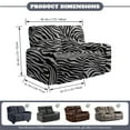 thumbnail image 6 of TSOVTHRID Gray Zebra Stripe Print Reclining Loveseat Covers with Elastic Bottom 6-Piece Loveseat Recliner Cover, Washable Stretch Sofa Furniture Protector for Pets Dogs, 6 of 7