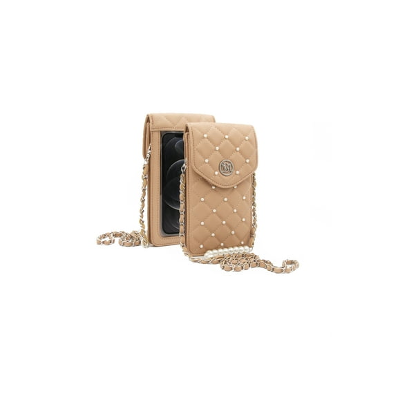 Badgley Mischka Pink Pearls Strap Phone Case