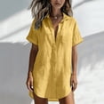 thumbnail image 3 of Women Cotton Swimsuit Coverup Shirt Dress Button Down Bathing Suit Cover Up Beach Vacation Outfits, 3 of 5
