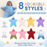 Baby Star Suit Hooded Crochet Knit Star Outfit 8 Styles Available Cute Infant Photo Prop Wrap for Newborn Pictures Nursery Display Baby Shower Gift