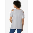 thumbnail image 2 of Woman Within Plus Size Short-Sleeve Cold-Shoulder Tee, 2 of 6