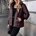 thumbnail image 4 of VEKDONE Womens Diamond Quilted Hooded Puffer Jacket Zip up Padded Coat Relaxed Fit Warm Jackets Fall Winter Fashion Outerwear for Commuting, 4 of 9