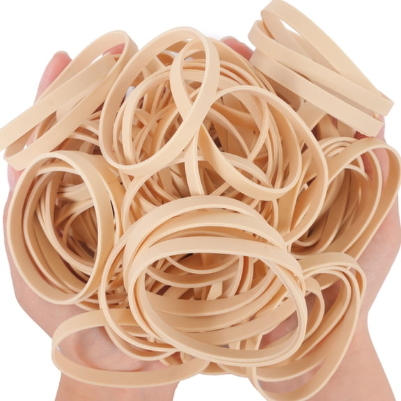 AMUU Rubber Bands Beige Size #64 about 0.5 lb 110pcs Tactical Rubber Bands for Office Supplies Home Elastic Bands