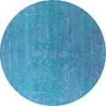 thumbnail image 1 of Ahgly Company Indoor Round Oriental Light Blue Industrial Area Rugs, 5' Round, 1 of 4