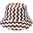 thumbnail image 6 of CoCopeaunts Bucket Hat for Men Casual Trend Mixed Color Plaid Fishing Cap Plush Basin Cap Women Autumn Winter Warm Cold Proof, 6 of 8