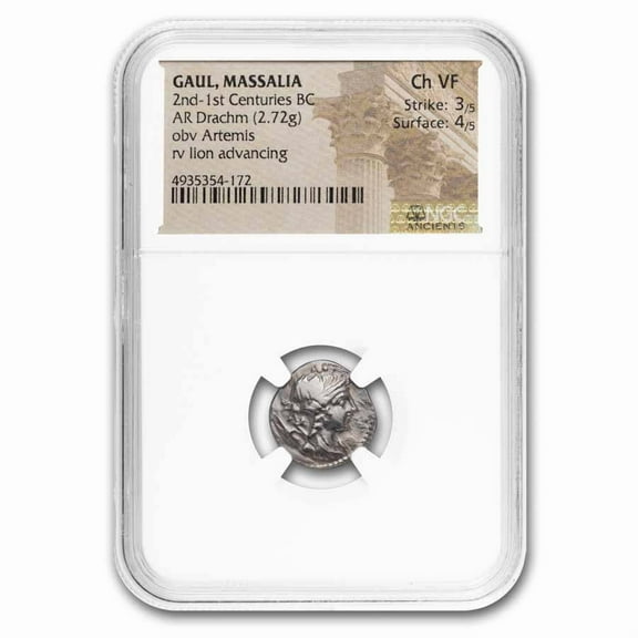 Gaul, Massalia AR Silver Drachm (2nd-1st Century BC) Ch VF NGC