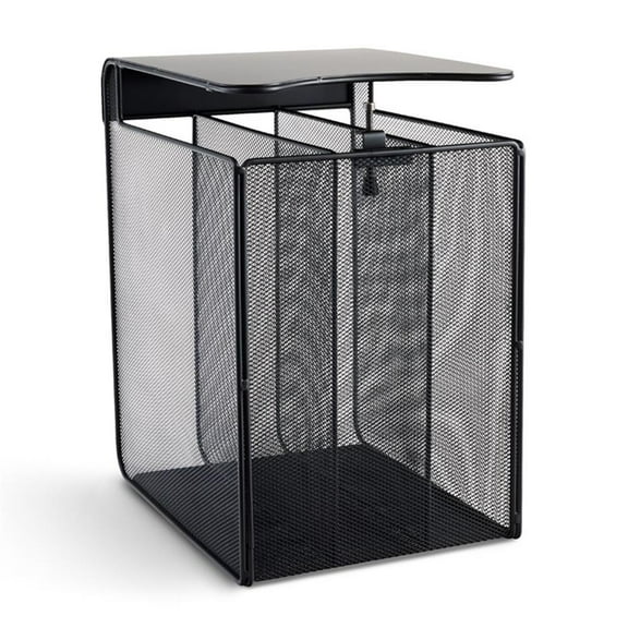 Safco Onyx Solid Top Vertical Hanging Steel Metal Desk Organizer in Black