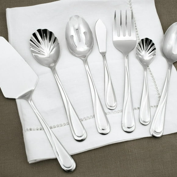 Hampton Forge Swirl Mirror Flatware Set, 58 pieces