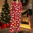 thumbnail image 5 of Christmas Pajamas Women's Two-Piece Christmas Pajamas Long Sleeve Button Shirt and Pants Set Home Clothes, 5 of 9