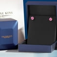 thumbnail image 5 of Gem Stone King 14K Yellow Gold Pink Zirconia 3 Prong Martini Screw Back Stud Earrings for Women Men (1.68 Cttw, Gemstone, Round 6MM), 5 of 6