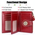 thumbnail image 3 of Small Wallet for Women RFID Blocking Genuine Leather Wallet Bifold Purse Zipper Coin Pocket Credit Card Holder with ID Window, 3 of 6