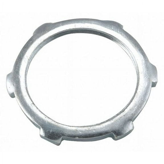 Raco IMC Locknut, 1/2 in, Threaded, Steel, Electro Zinc Plated, Gray 1192