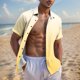 thumbnail image 2 of Mens Casual de Manga Corta Botón Abajo Camisas de Impresión Turndown Cuello Botón Camisa Poliéster, Moda de Verano Superior para Hombres Al Aire Libre, 2 of 6