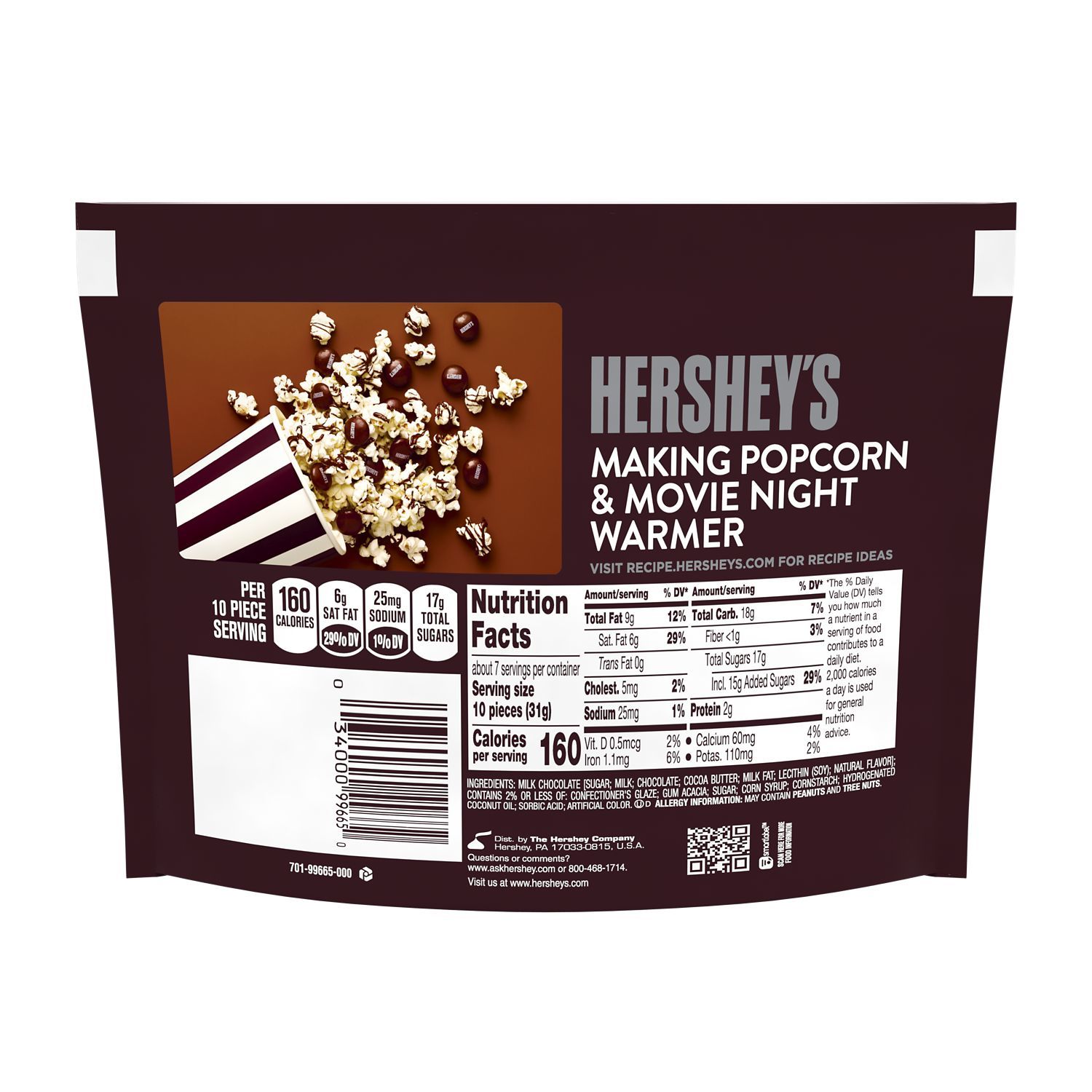 Hershey's, Milk Chocolate Drops Candy, 7.6 oz, Resealable Bag - image 2 of 2