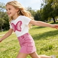 thumbnail image 5 of Cethrio Girls Summer Outfit Sets, Summer Short Sleeve 2 Piece Printed Kids Clothing Sets Purple Size 2-3T, 5 of 8