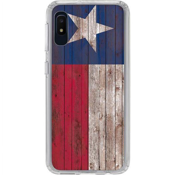 Skinit Countries of the World Texas Flag Dark Wood Galaxy A10e Clear Case