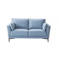thumbnail image 3 of Acme Furniture Mesut Leather Upholstered Loveseat in Light Blue and Black, 3 of 5