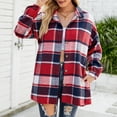 thumbnail image 7 of Cathalem Women Long Sleeve Jacket Coat Plaid Women's Cardigan Fall Winter Womens Shirt Blouse Tops, 7 of 7