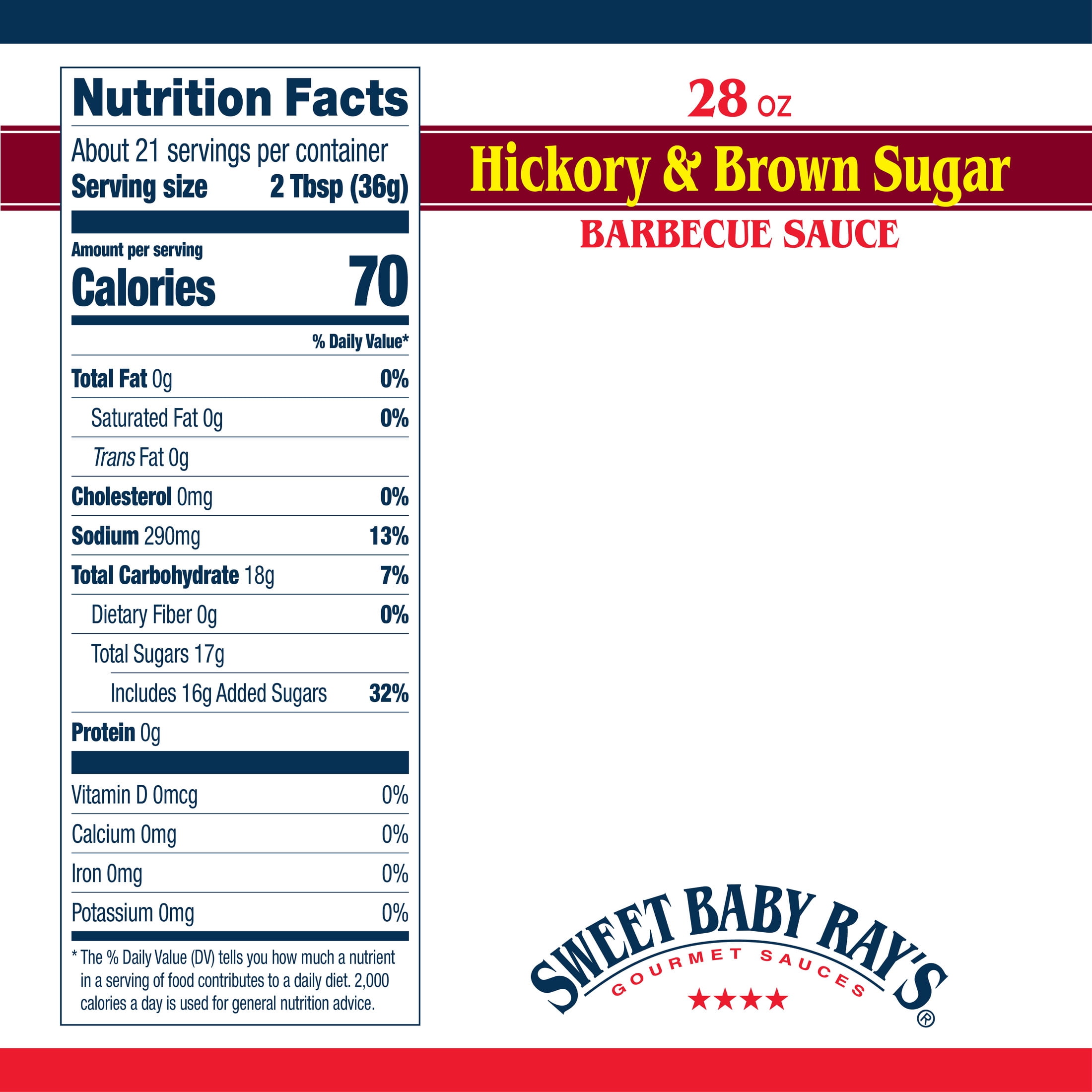 (12 pack) Sweet Baby Ray's® Hickory & Brown Sugar Barbecue Sauce 28 oz
