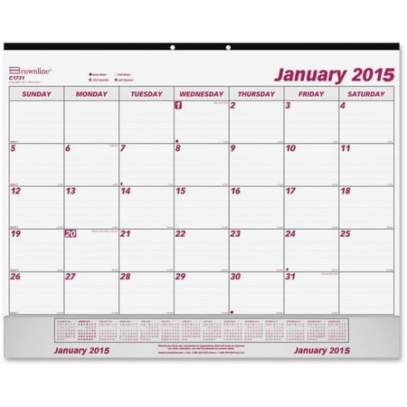 Rediform Vinyl Strip Monthly Desk Pad Walmart Com