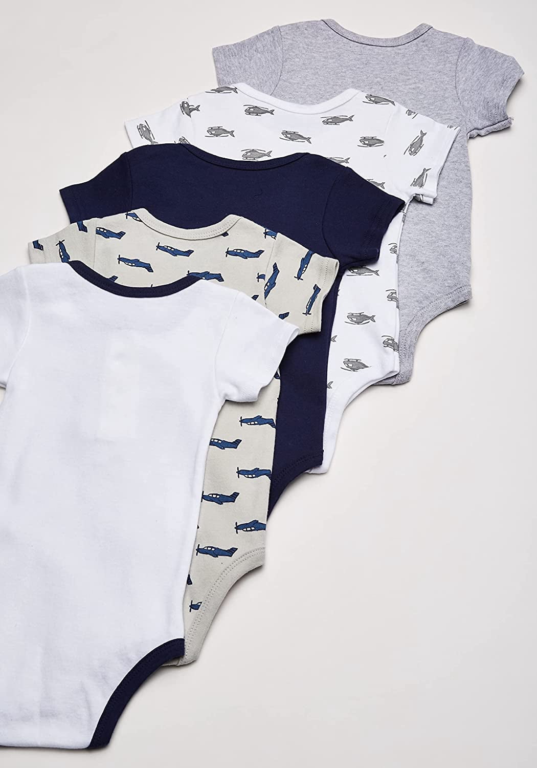 Hudson Baby Short Sleeve Bodysuits, 5-Pack, Newborn- 24 Months