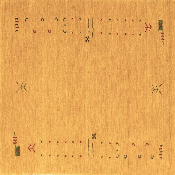 Ahgly Company Indoor Square Abstract Brown Contemporary Area Rugs, 4' Square