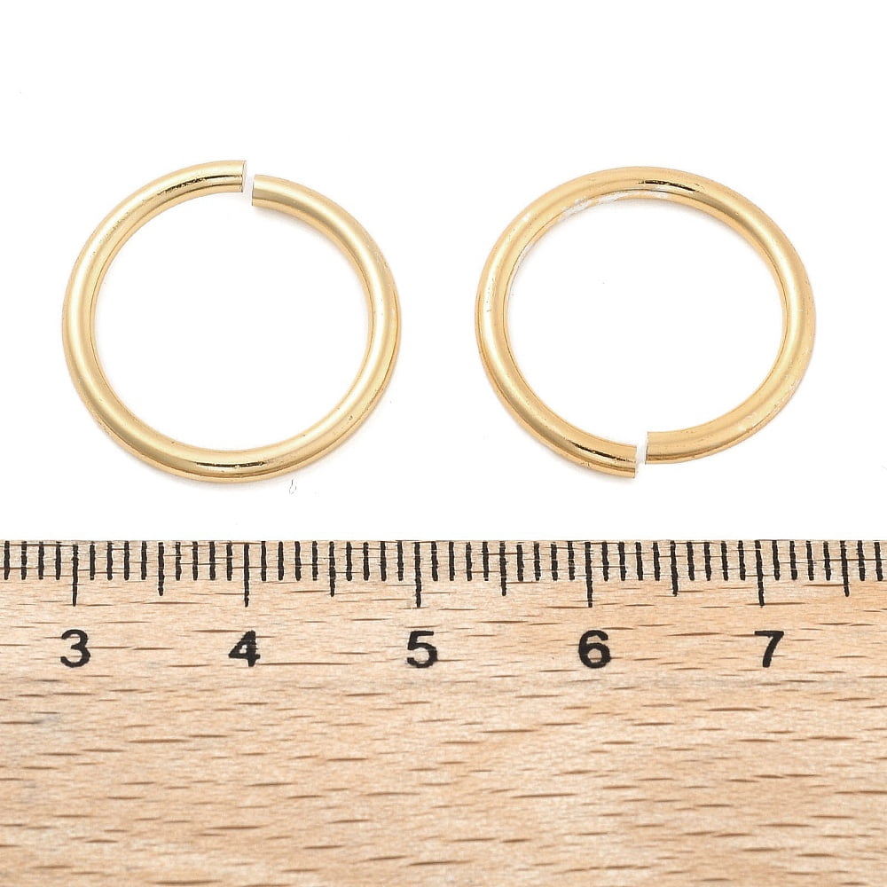 Aluminum Open Jump Rings Round Ring Light golden 20x2mm Inner Diameter: 15.5mm
